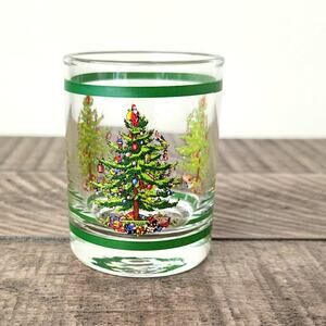 Spode Christmas Tree Mini Juice Or Shot Glass 1991 2 oz Vintage